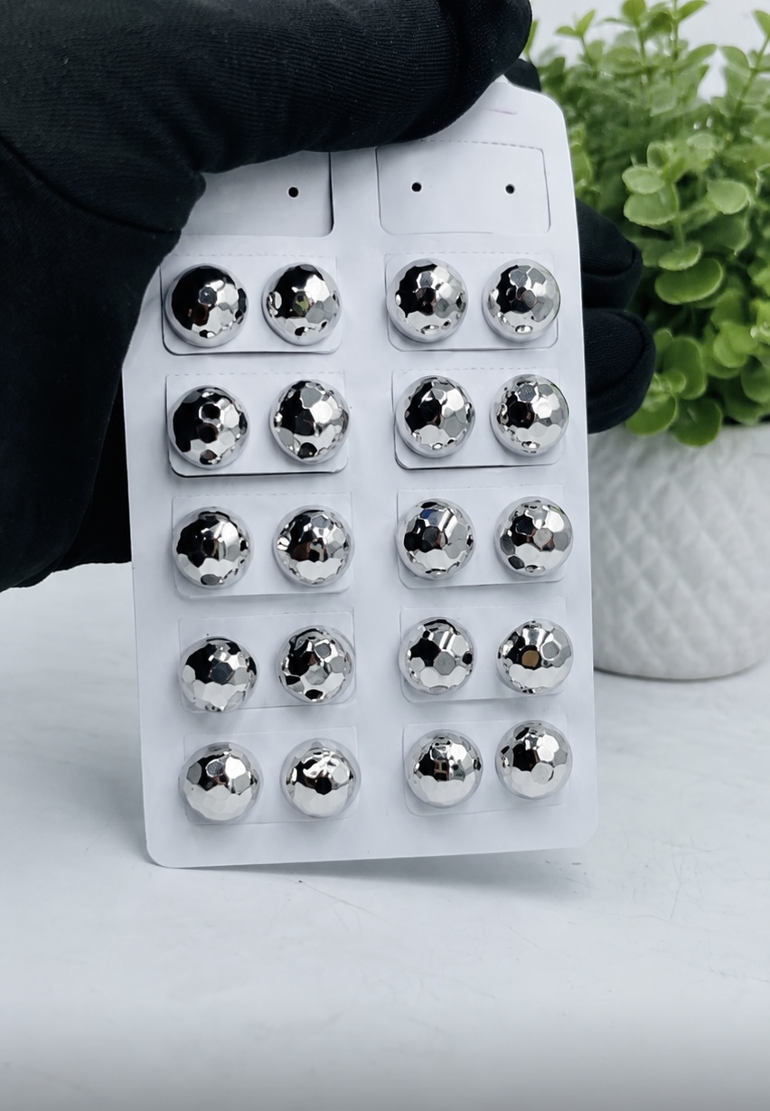 Luna Hammered Silver Studs
