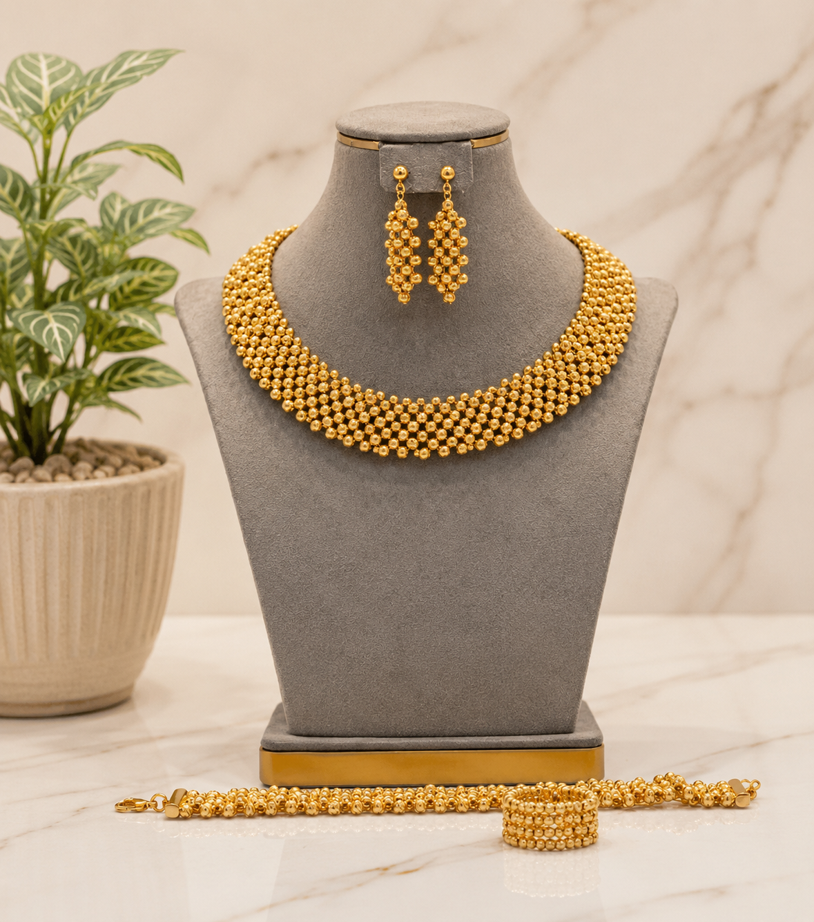 Gold 4-Piece Jewellery Set