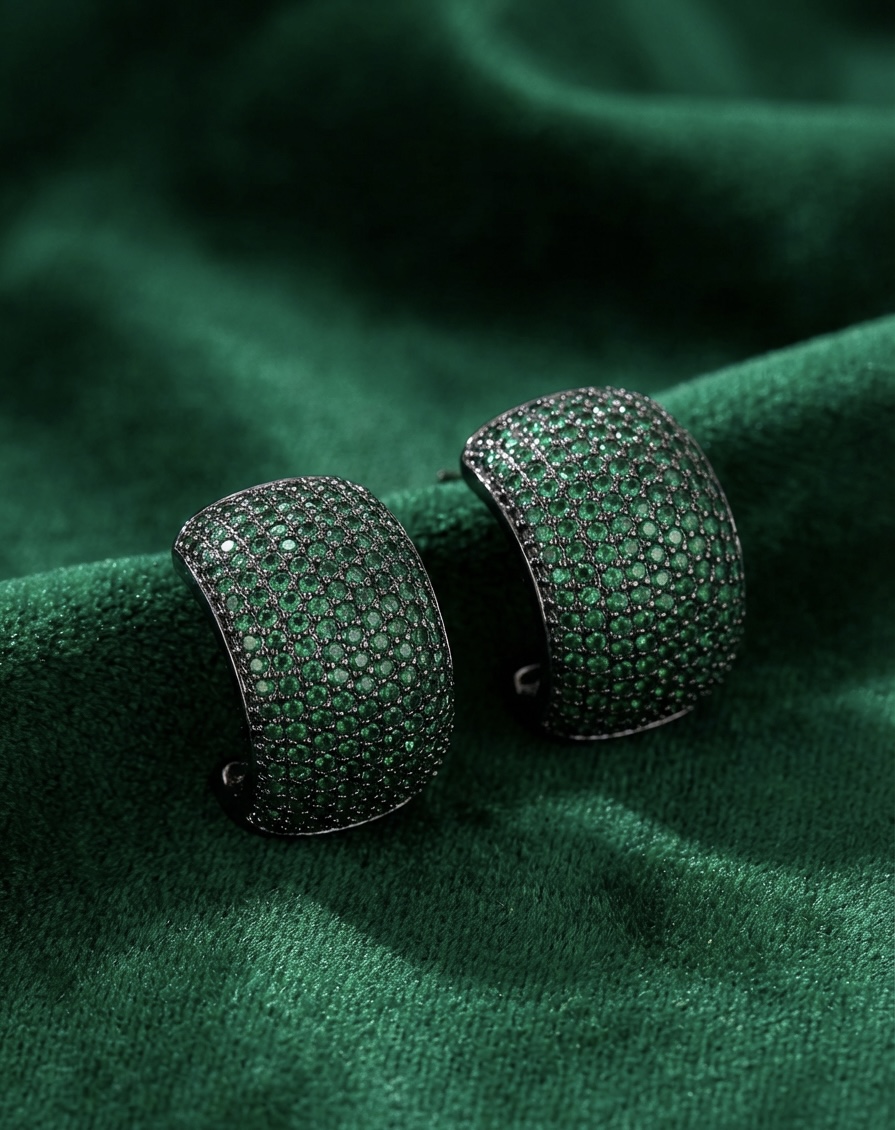 Emerald Green Stud Earrings