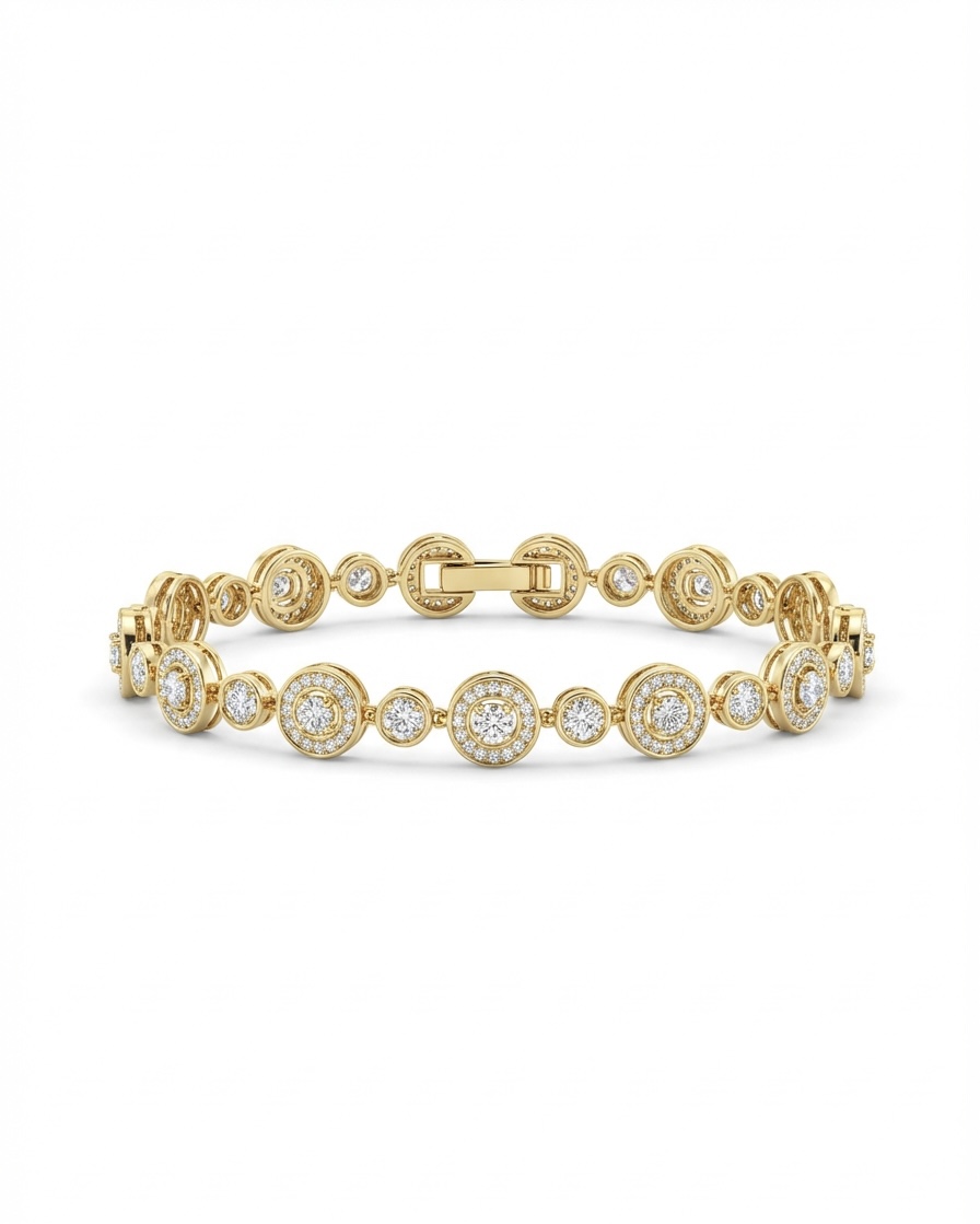 Elegant Gold-Tone Crystal Hand Chain Bracelet