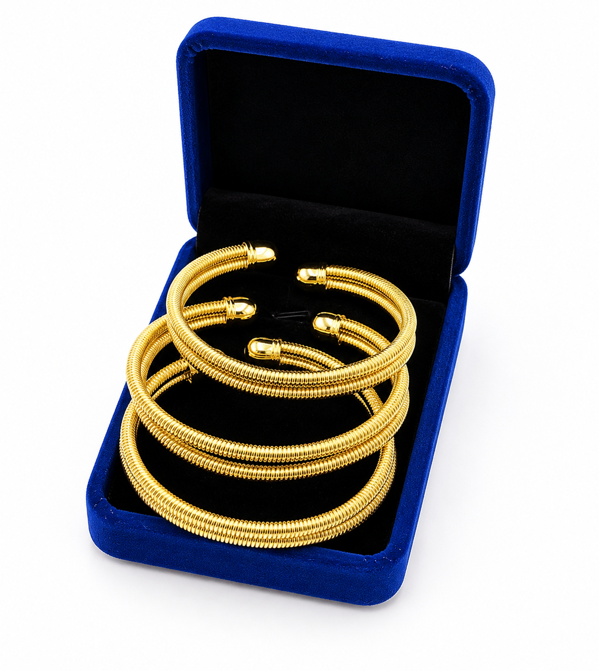 3PC Gold-Tone Bangle Bracelet Set