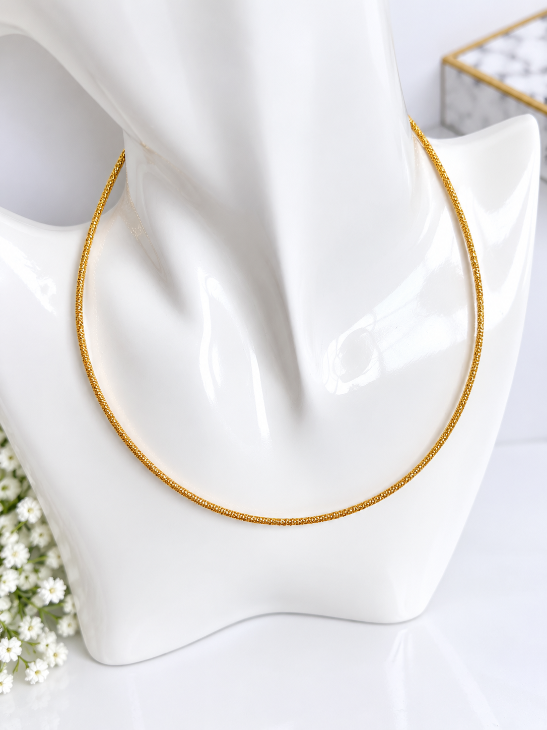 Gold-Tone Fine Cord Chain Necklace