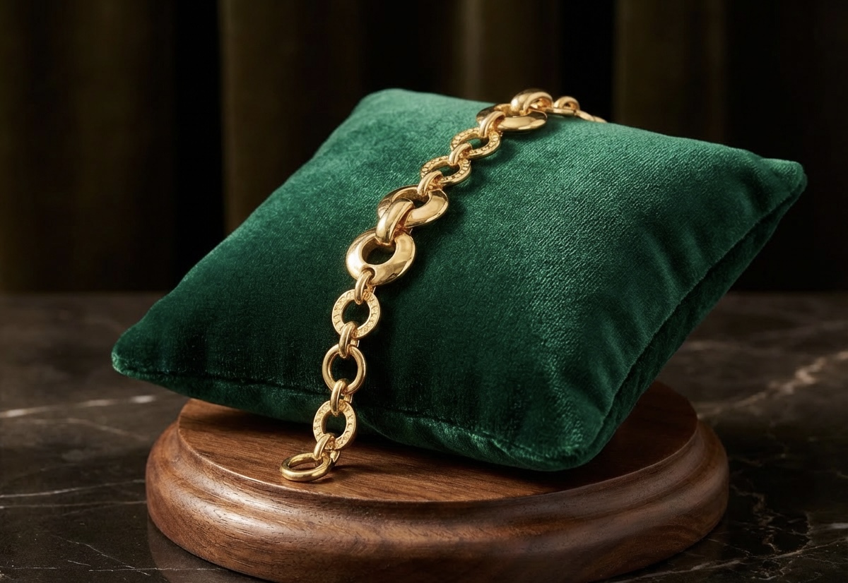Gold-Tone Chunky Link Hand Chain Bracelet
