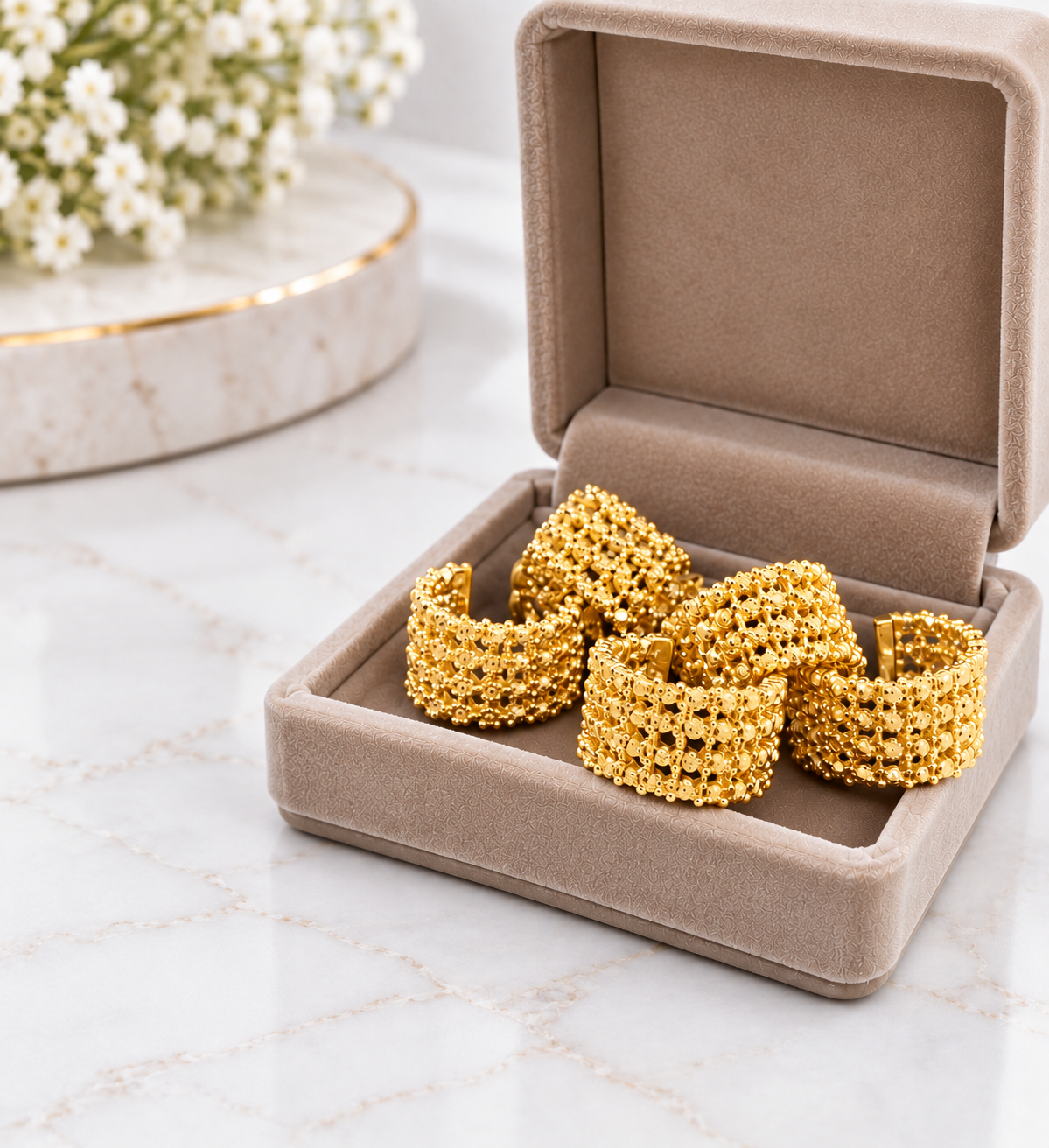 Gold Diamond Cut Ring