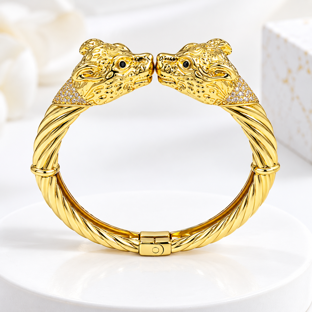 Gold Tiger Head Bracelet