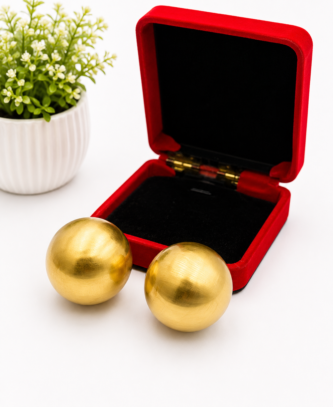Large Gold Ball Stud Earrings